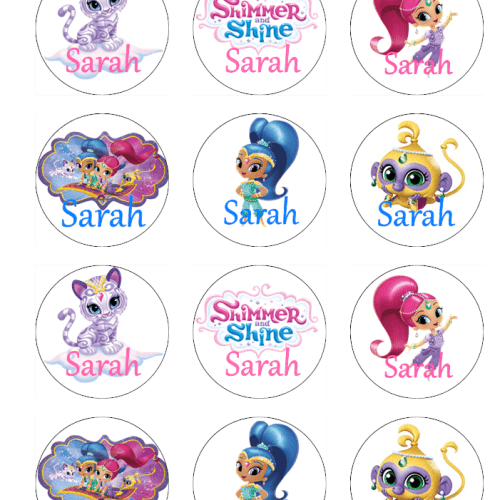 Shimmer and Shine Edible Cupcake Toppers