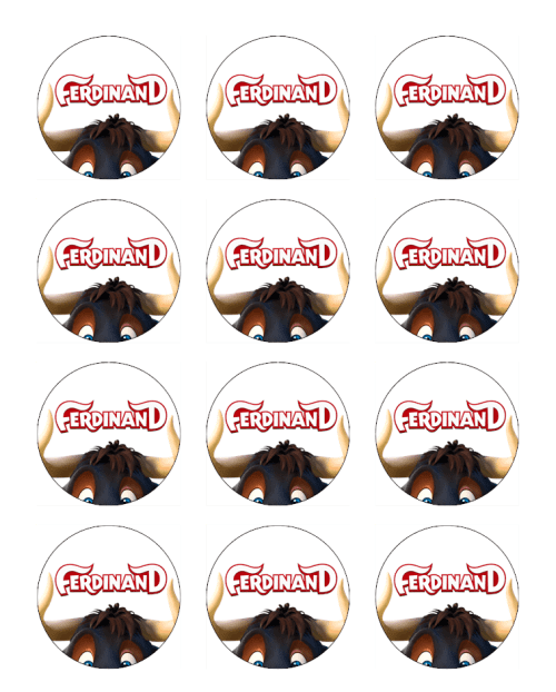 Ferdinand Edible Cupcake Toppers