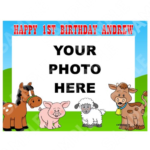 Add your Photo Farm Theme Edible Cake Topper