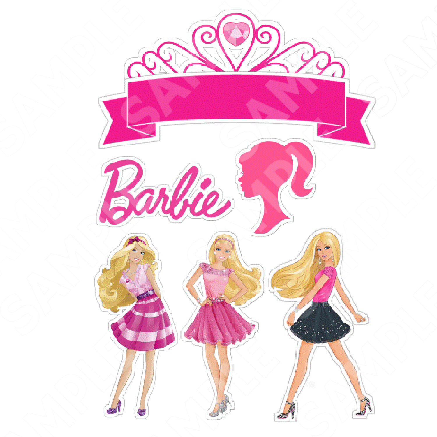 Happy Birthday Barbie Cartoon Cake Banner Cake Decorating For Kids - The  Monita Store