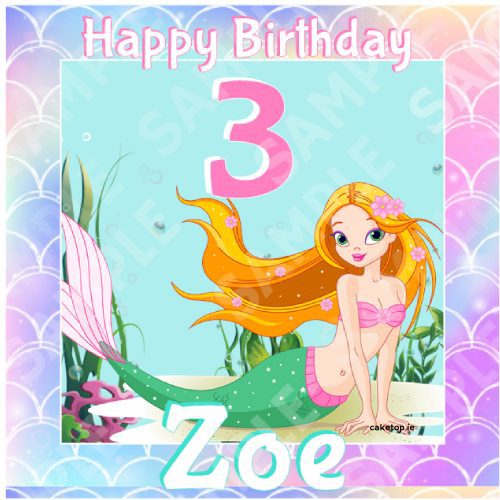 Mermaid Edible Cake Topper