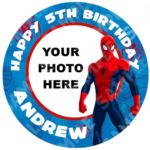 Add photo spiderman Edible Cake Topper