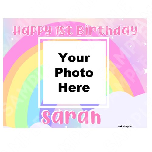 Add your photo rainbow Edible Cake Topper