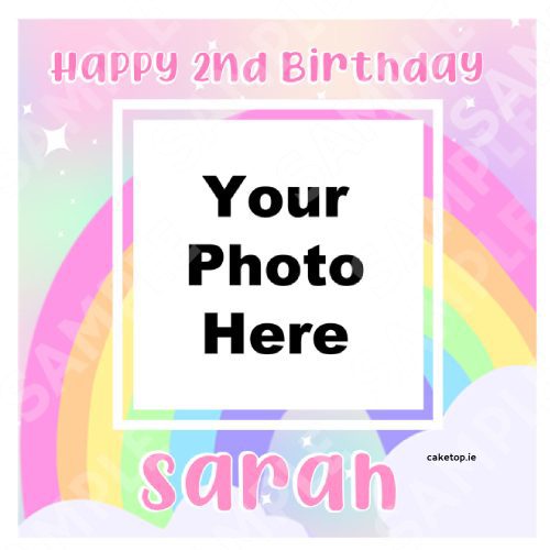 Add your photo rainbow Edible Cake Topper