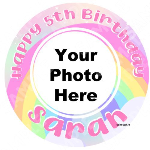 Add your photo rainbow Edible Cake Topper