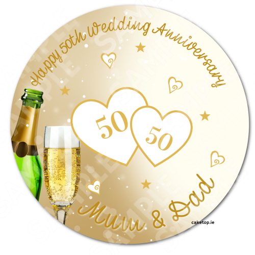 Wedding Anniversary Edible Cake Topper