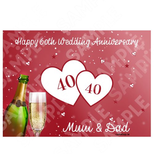 Wedding Anniversary Edible Cake Topper