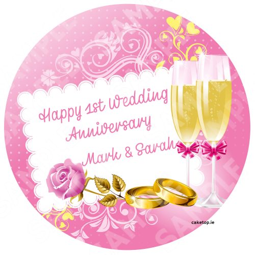 Wedding Anniversary Edible Cake Topper