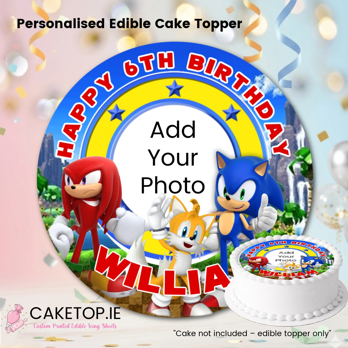 Add Photo Sonic Edible Cake Topper Add Photo Sonic Edible Cake Topper