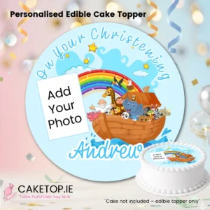 add photo Christening Edible Topper
