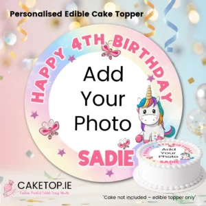 add photo Unicorn Edible Cake Topper