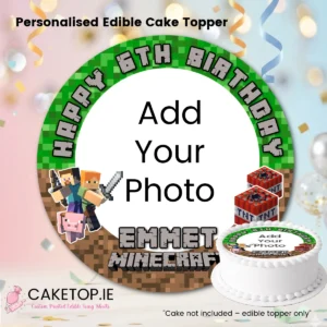 add photo Minecraft Edible Cake Topper