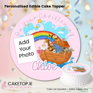 add photo Christening Edible Topper