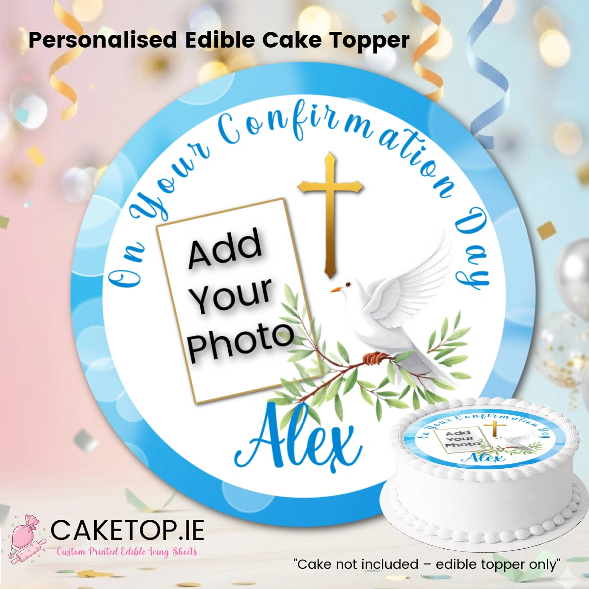 add photo Confirmation Edible Cake Topper add photo Confirmation Edible Cake Topper