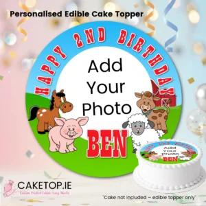 add photo Farm Theme Edible Cake Topper
