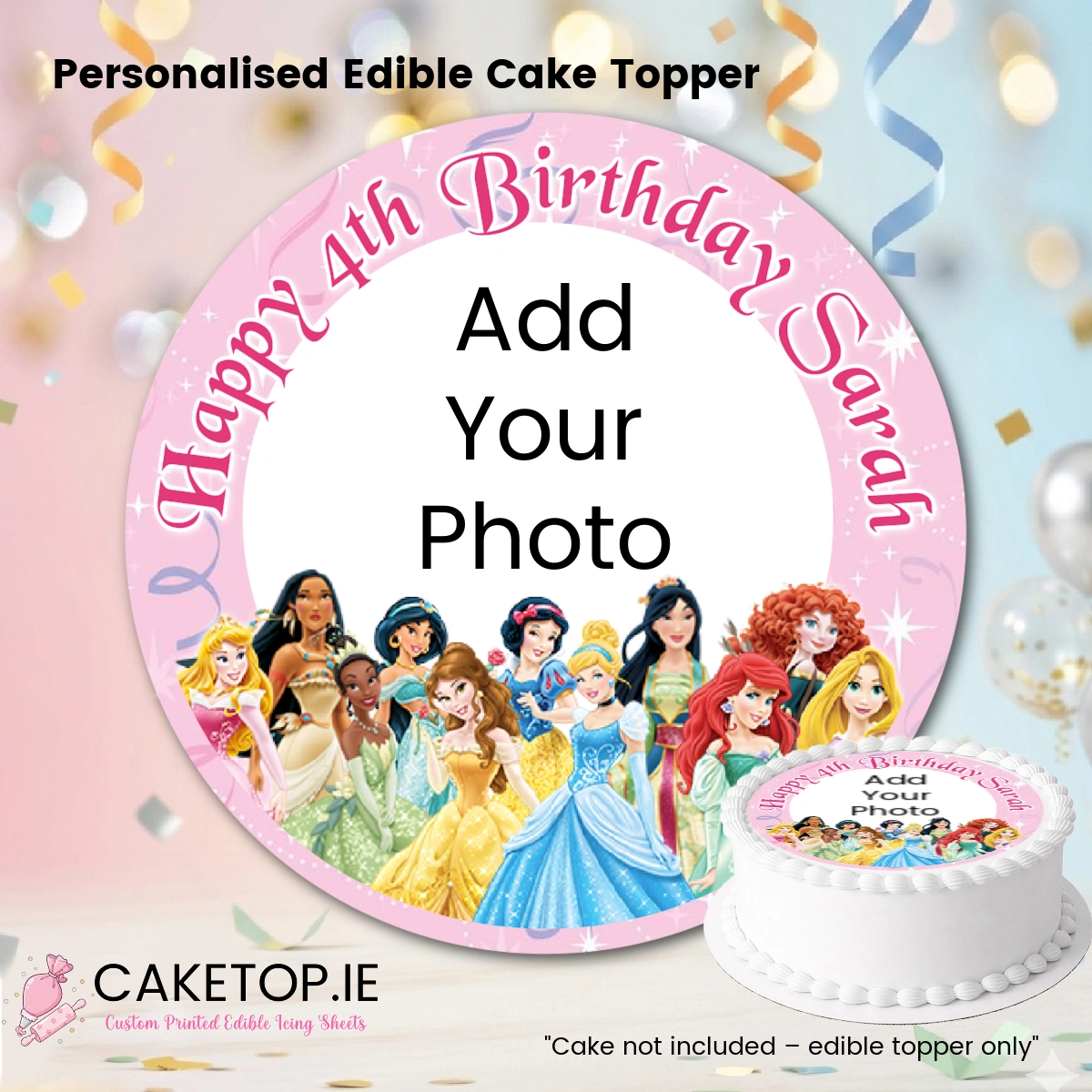 Add Photo Princess Edible Cake Topper Add Photo Princess Edible Cake Topper