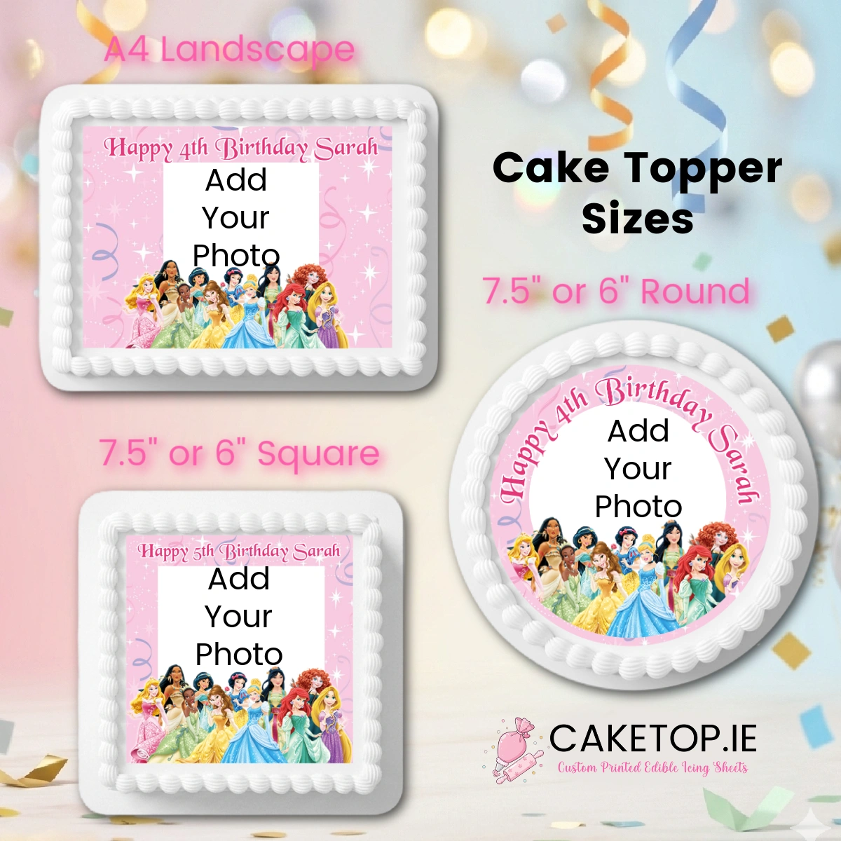 Add Photo Princess Edible Cake Topper Add Photo Princess Edible Cake Topper