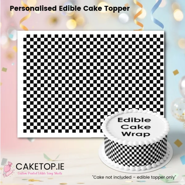 Checkered Edible Cake Wrap - Caketop.ie