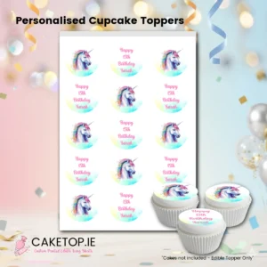 Unicorn Edible Cupcake Toppers