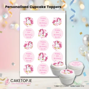 Unicorn Edible Cupcake Toppers