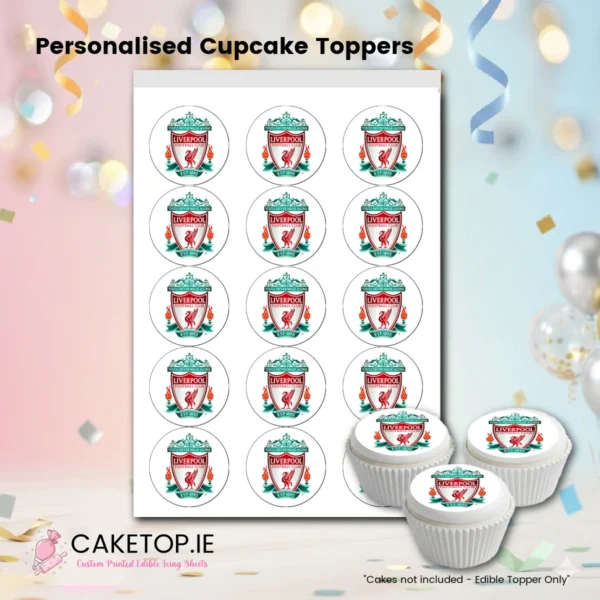 Topper Acelity Liverpool Edible Cupcake Toppers - Caketop.ie