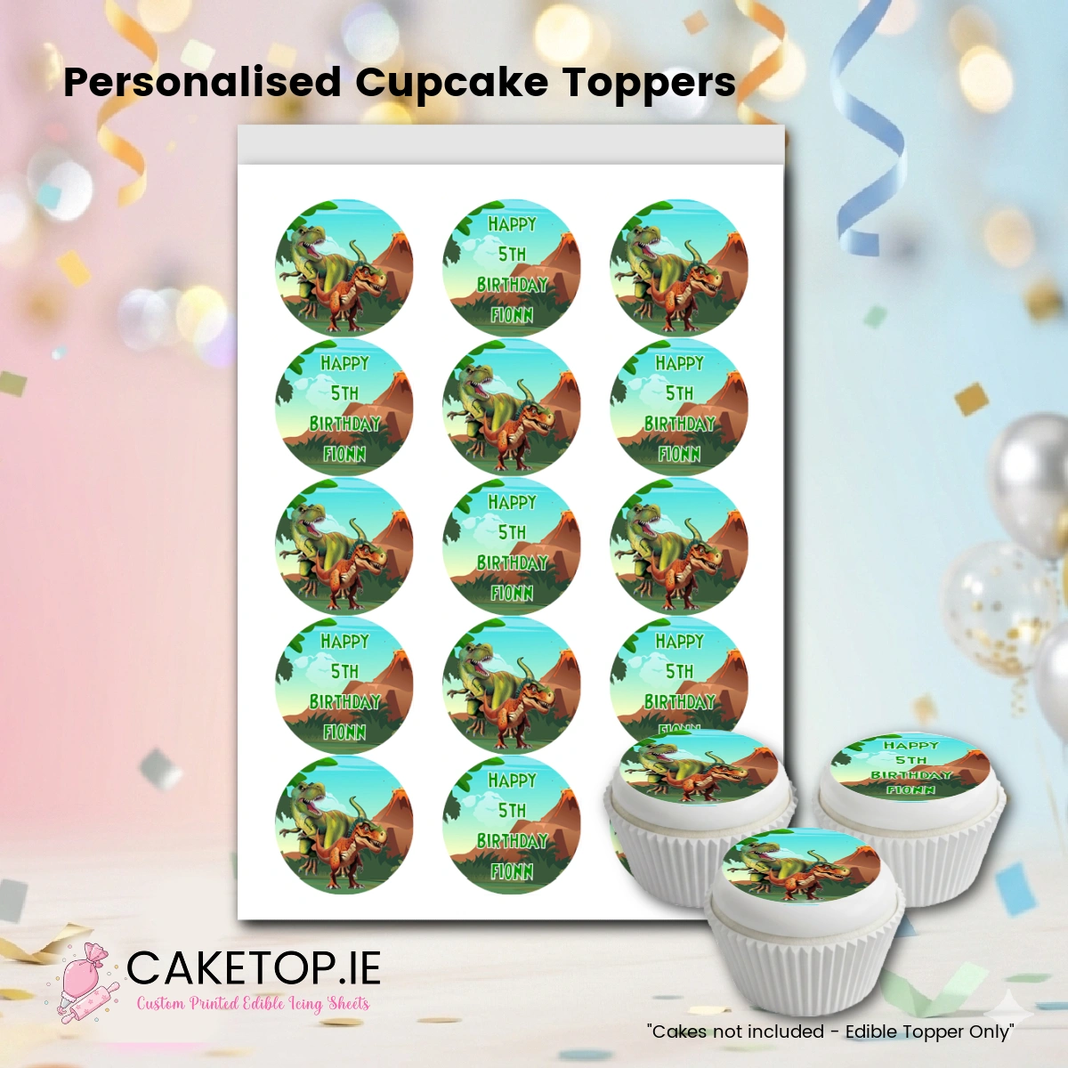 Dinosaur Edible Cupcake Toppers Dinosaur Edible Cupcake Toppers