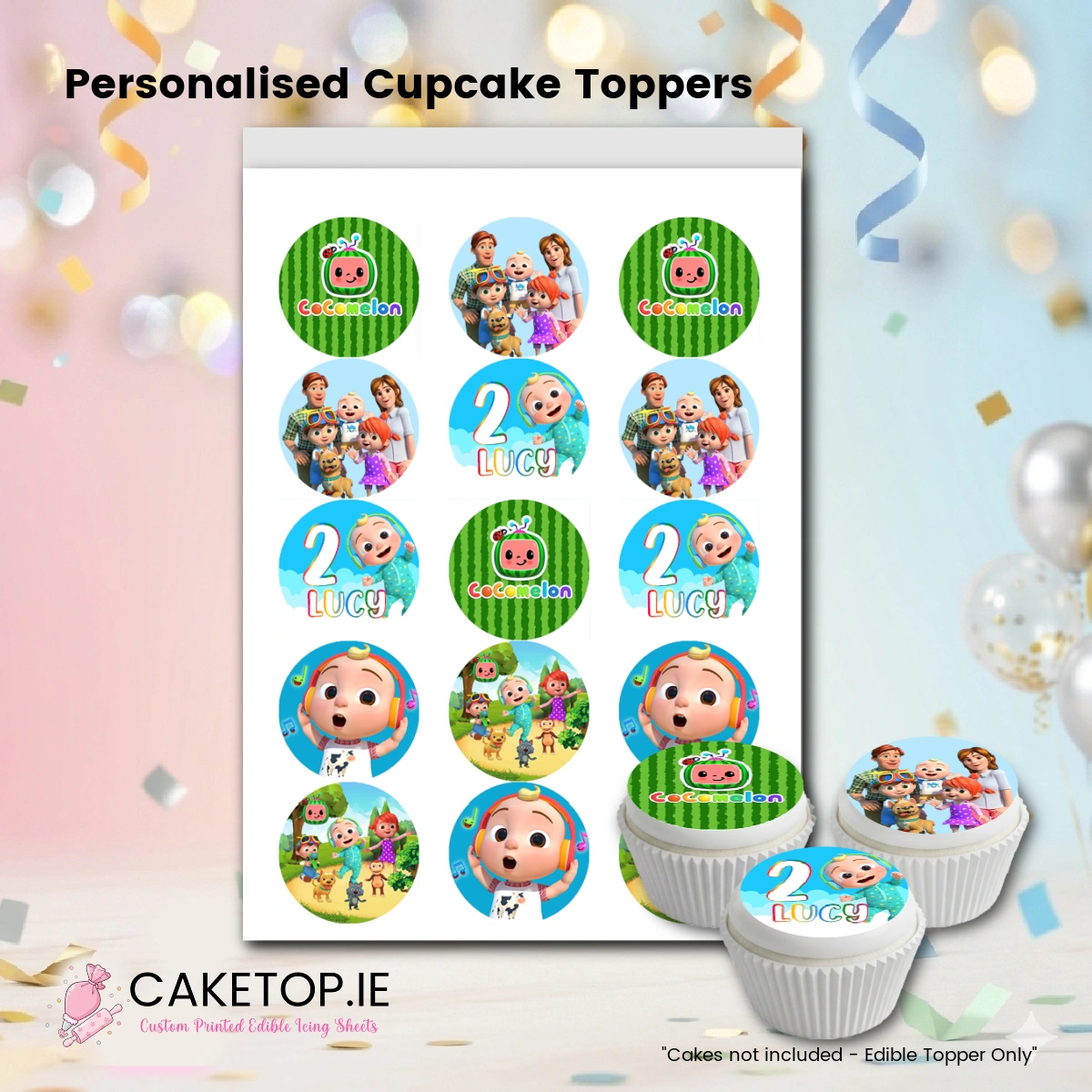 Cocomelon Edible Cupcake Toppers Cocomelon Edible Cupcake Toppers