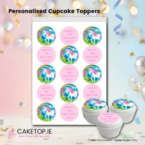 Unicorn Edible Cupcake Toppers