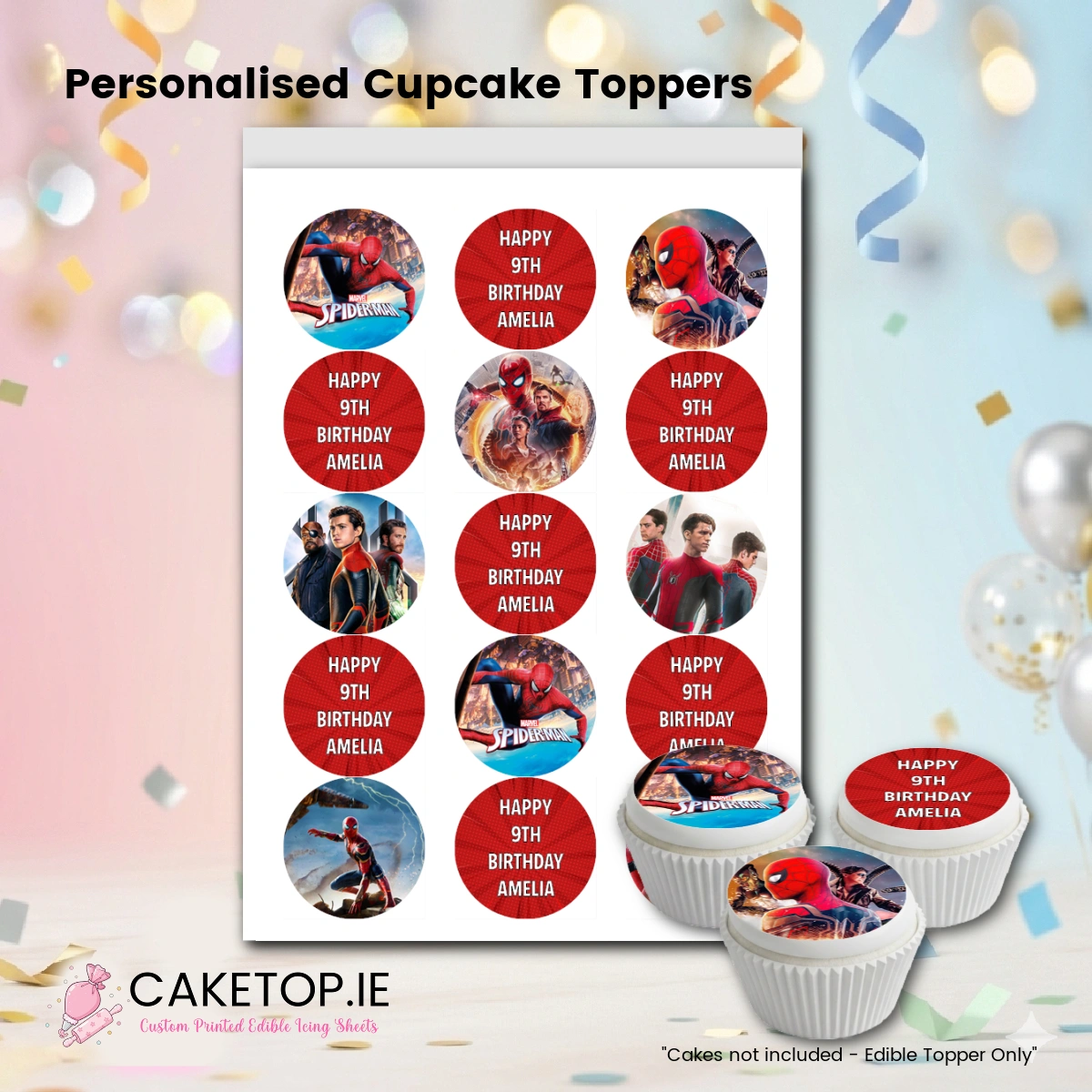 Spiderman Edible Cake topper Spiderman Edible Cake topper