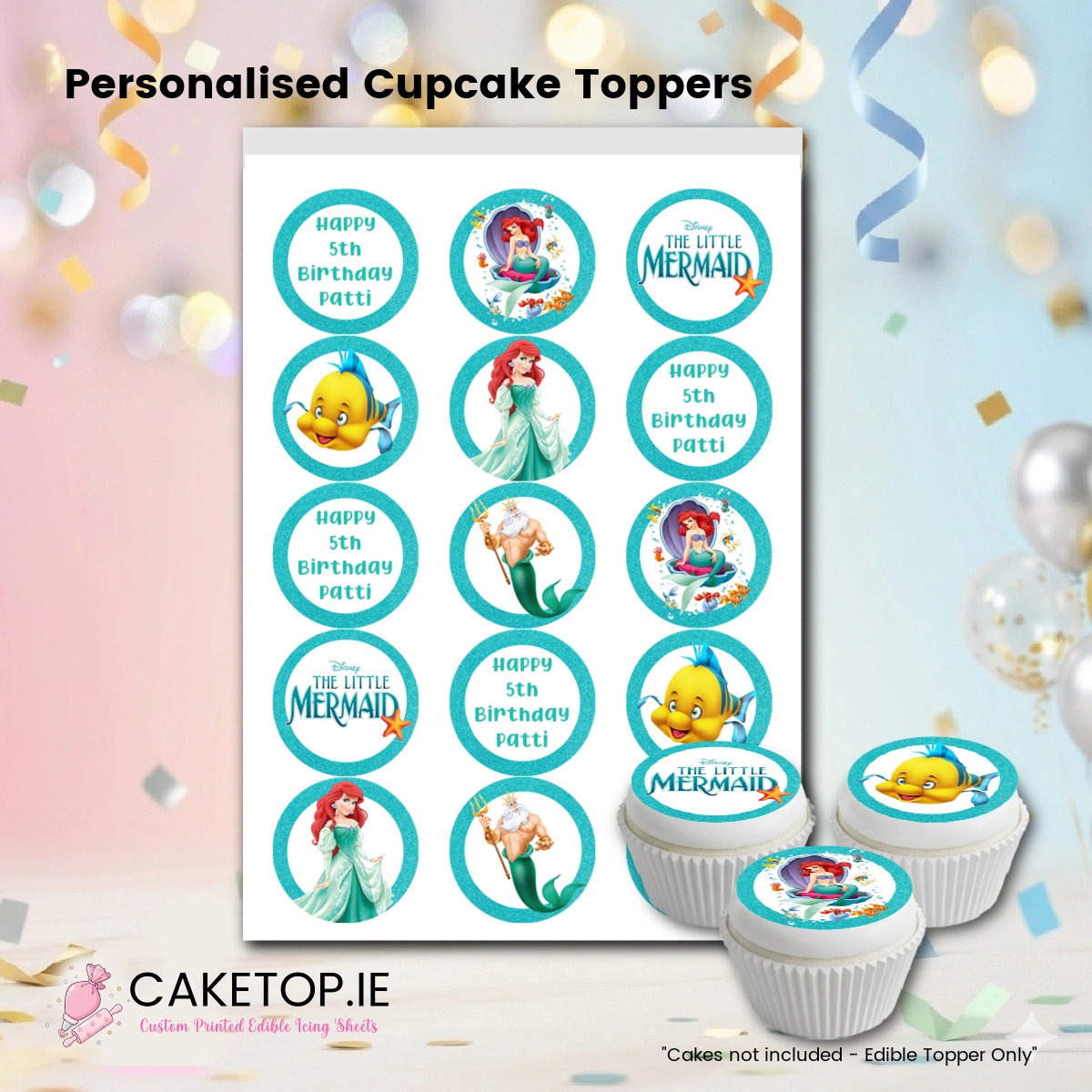 Mermaid Edible Cake Topper Mermaid Edible Cake Topper