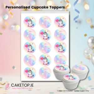 Unicorn Edible Cupcake Toppers
