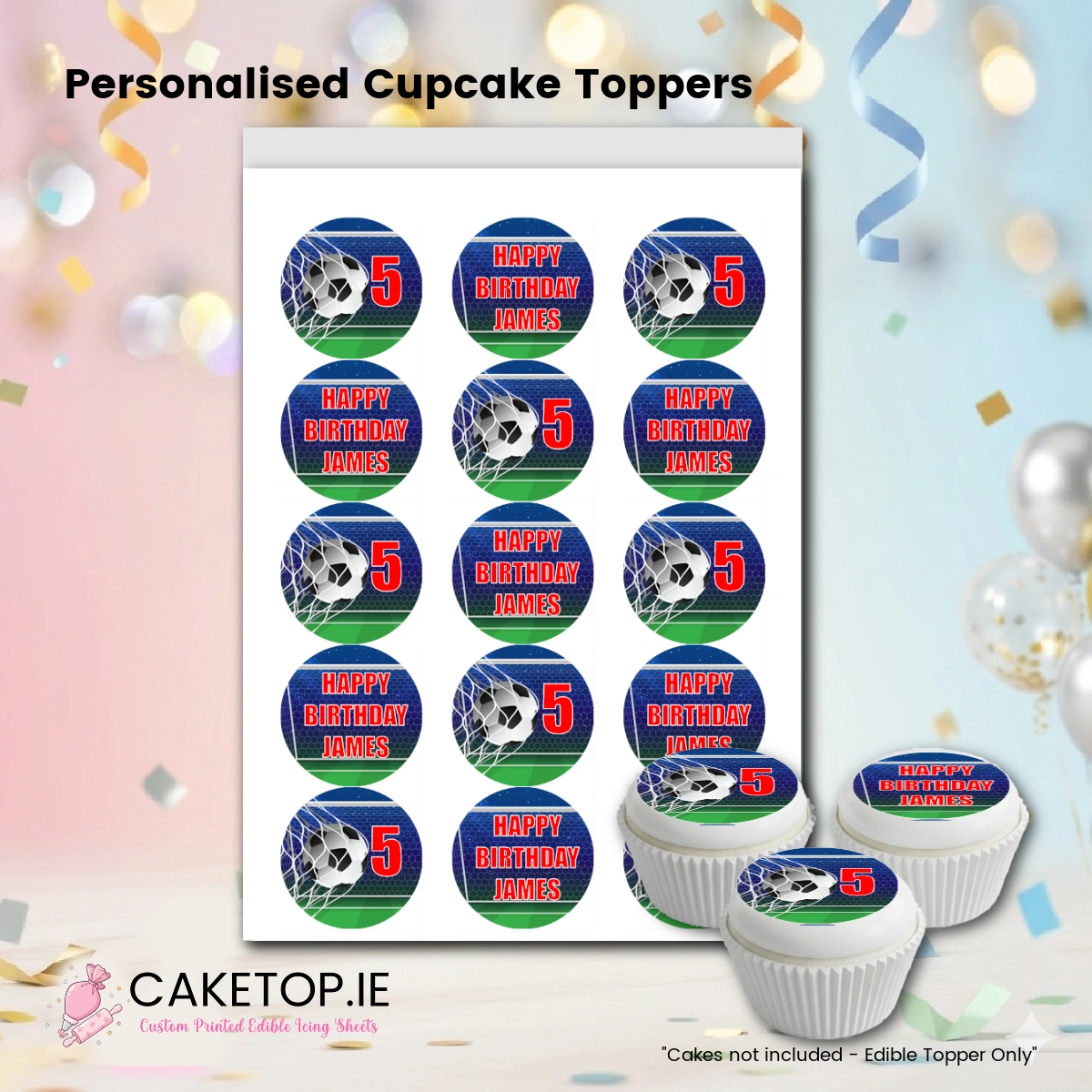 Football Edible Cake Toppers Football Edible Cake Toppers