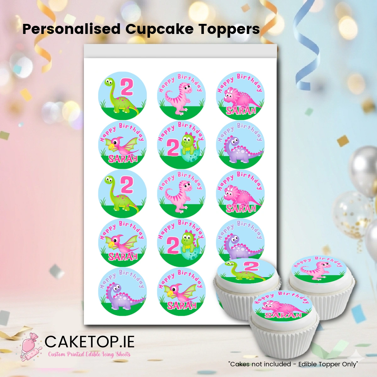 Dinosaur Edible Cupcake Toppers Dinosaur Edible Cupcake Toppers