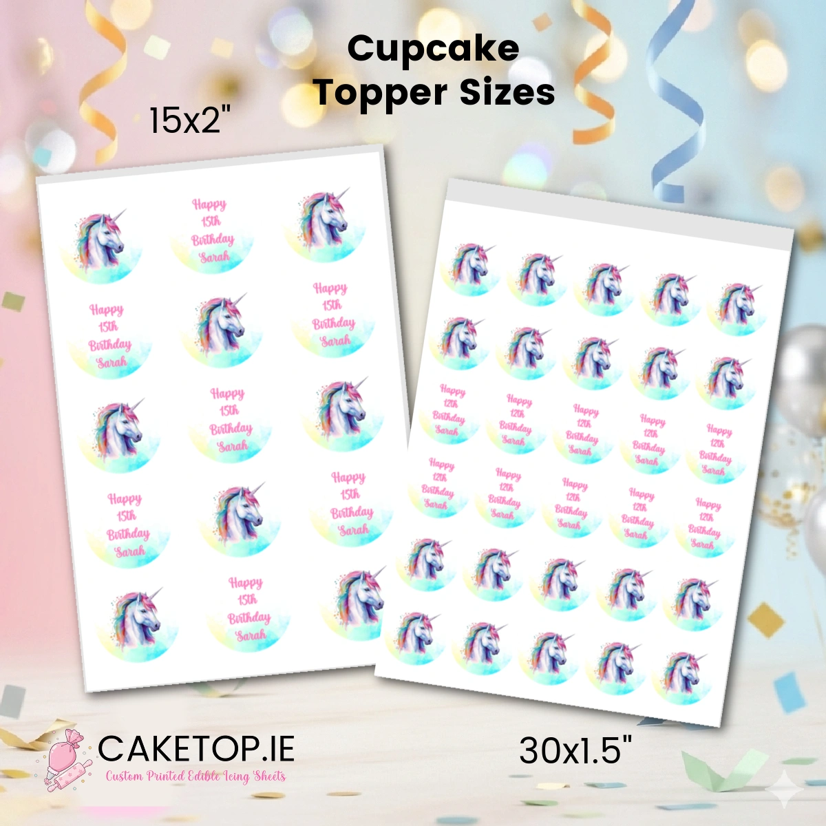 Unicorn Edible Cupcake Toppers Unicorn Edible Cupcake Toppers