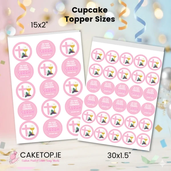 Topper Masdf Communion Edible Cupcake Toppers - Caketop.ie