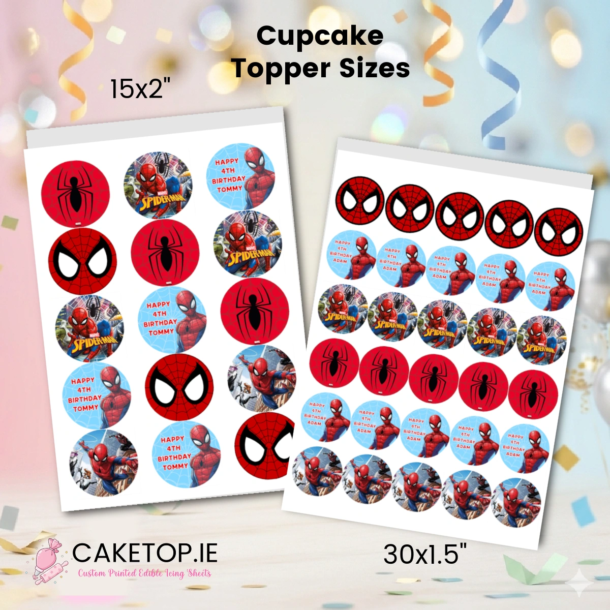 Spiderman Edible Cake topper) Spiderman Edible Cake topper