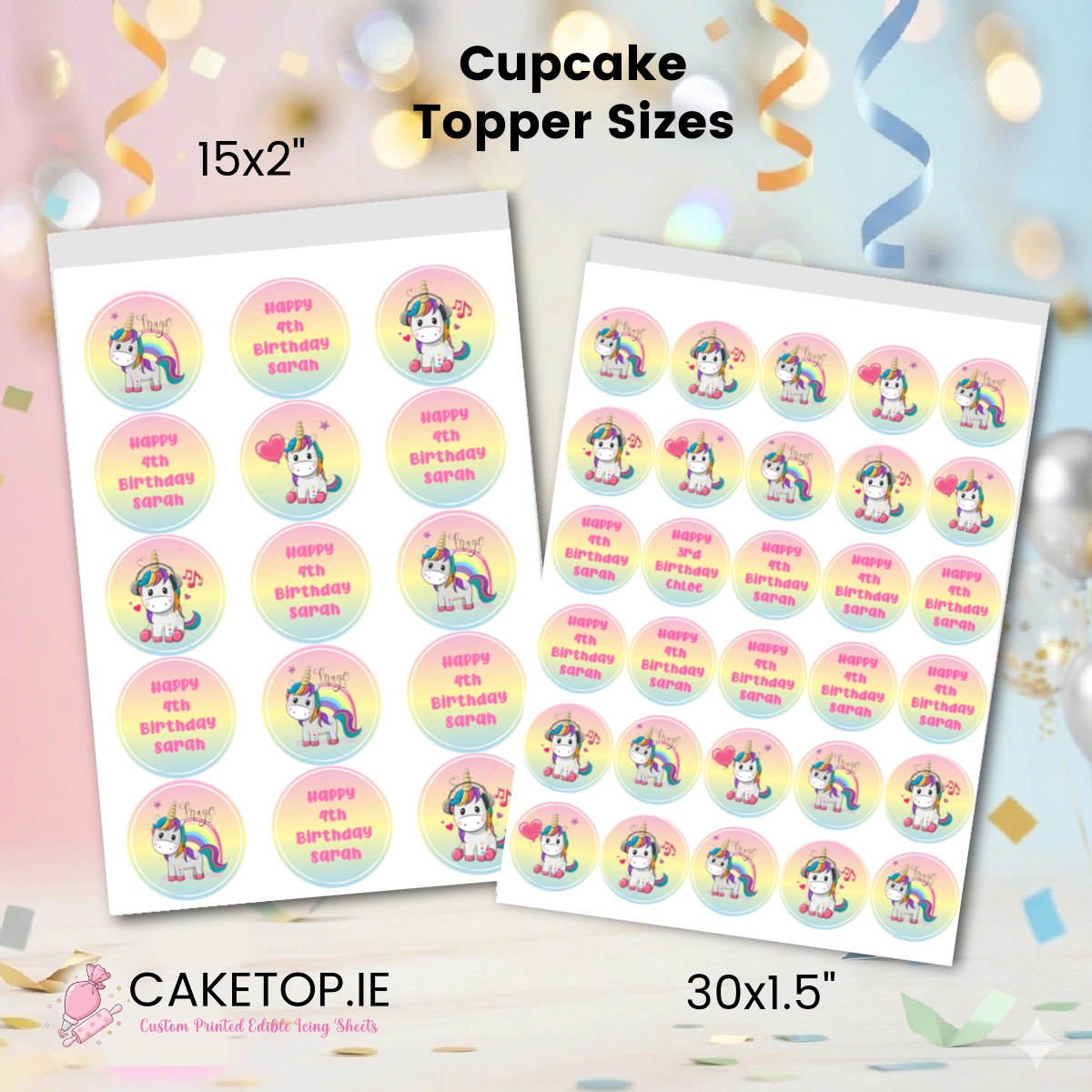 Unicorn Edible Cupcake Toppers Unicorn Edible Cupcake Toppers