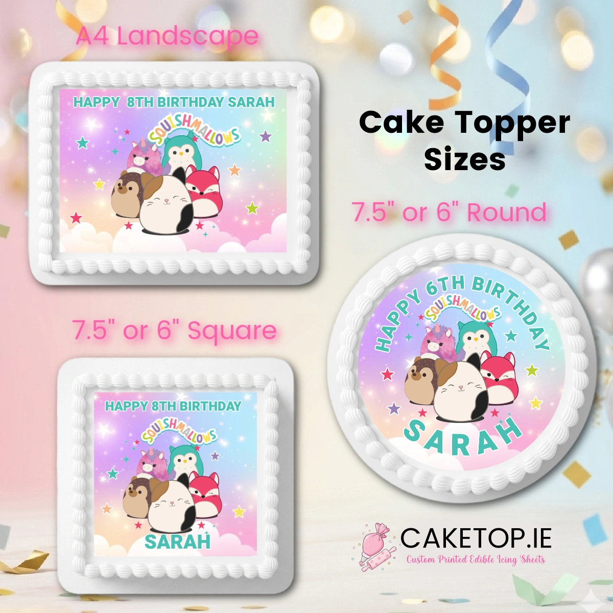 Squishmallows Edible Cake Topper Squishmallows Edible Cake Topper