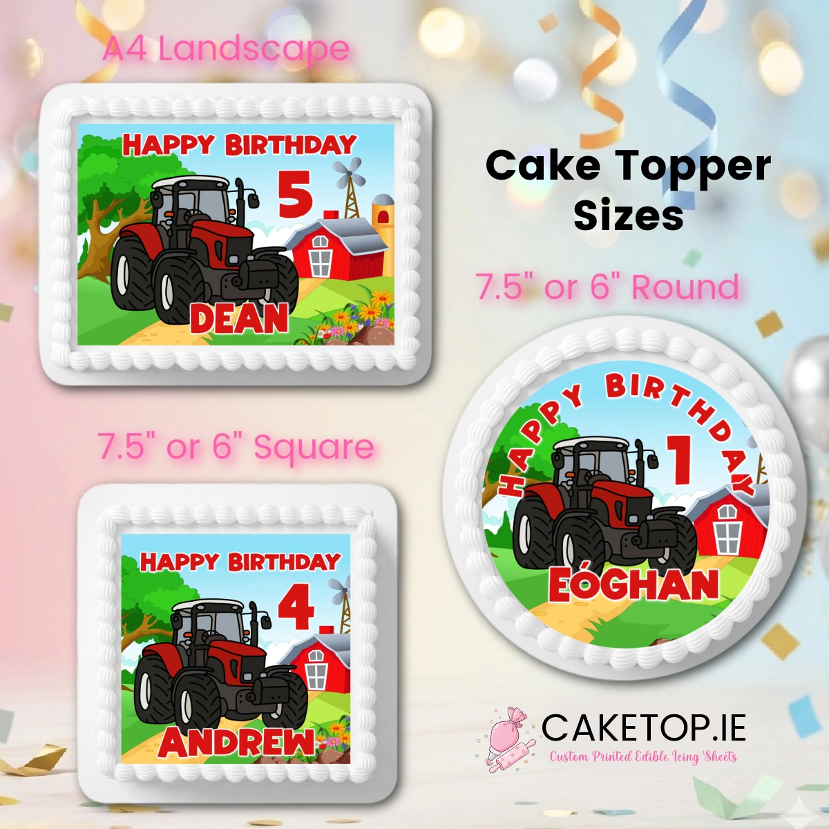 Tractor Edible Cake Topper Tractor Edible Cake Topper