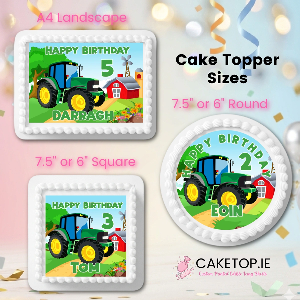 Tractor Edible Cake Topper Tractor Edible Cake Topper