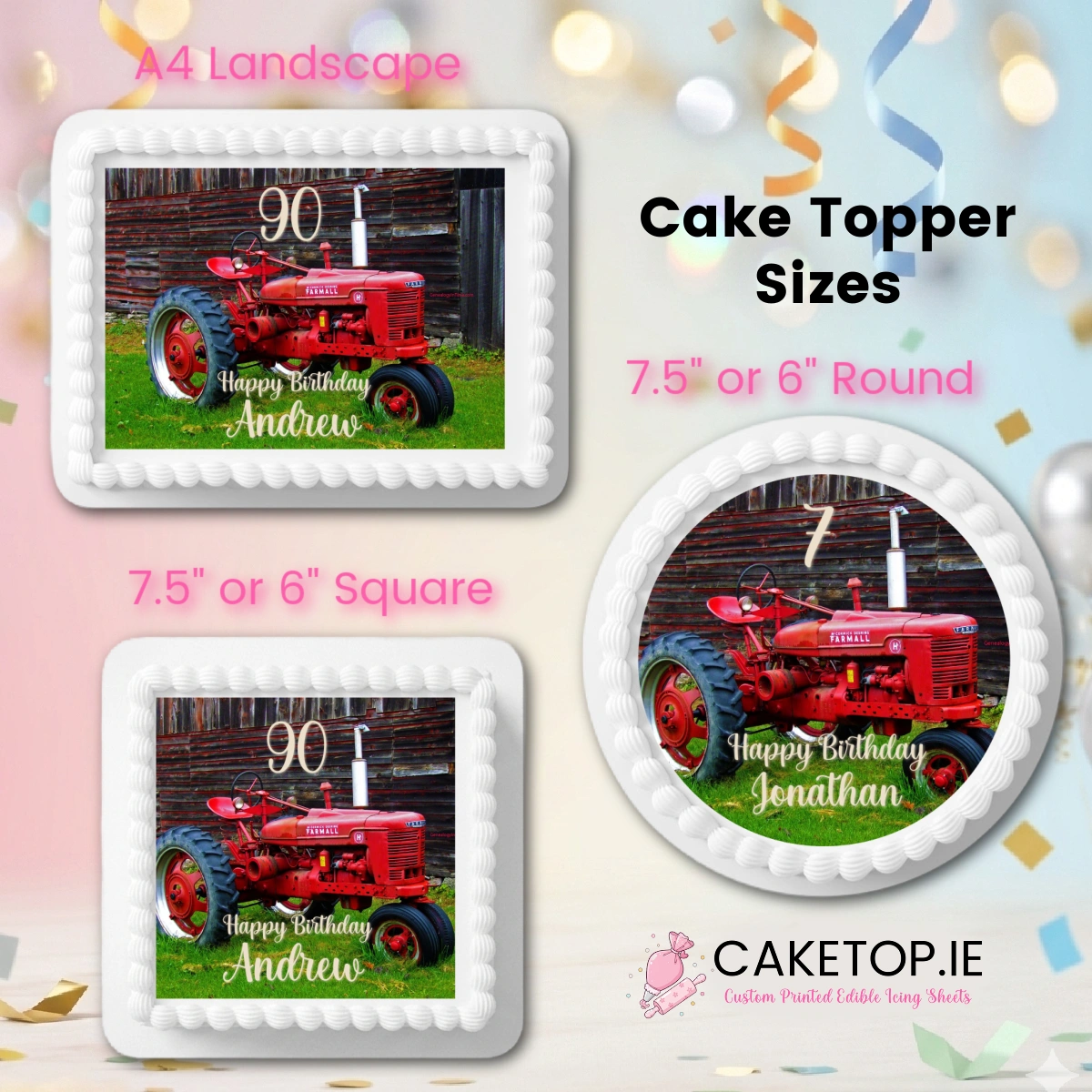Tractor Edible Cake Topper Tractor Edible Cake Topper
