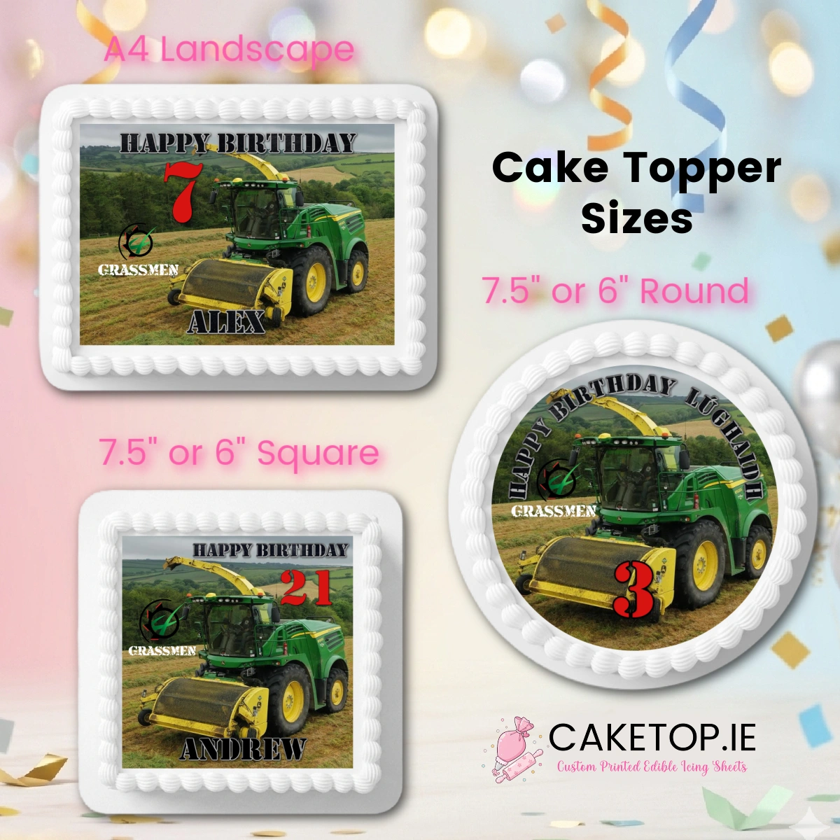 Tractor Edible Cake Topper Tractor Edible Cake Topper
