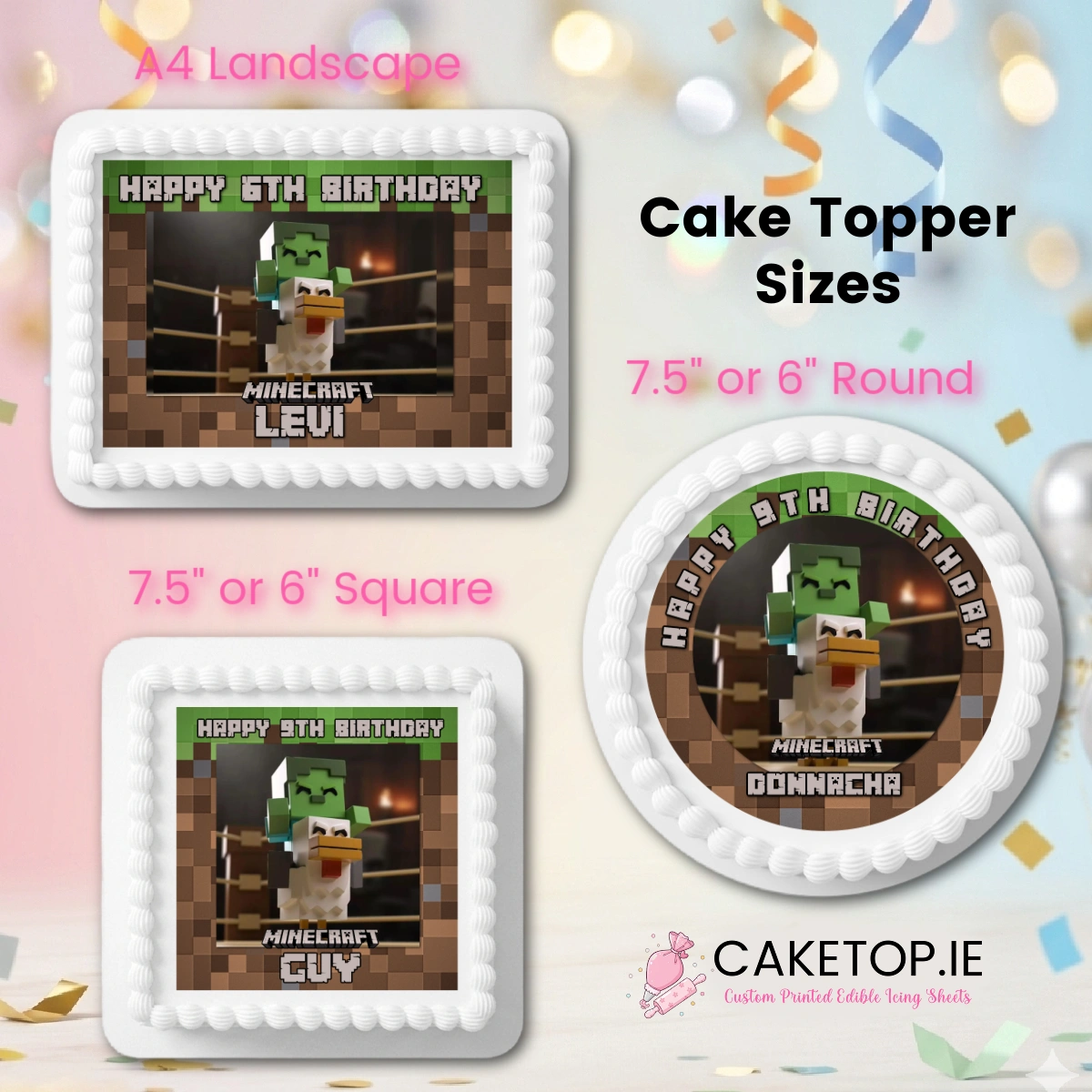 Minecraft Edible Cake Topper Minecraft Edible Cake Topper