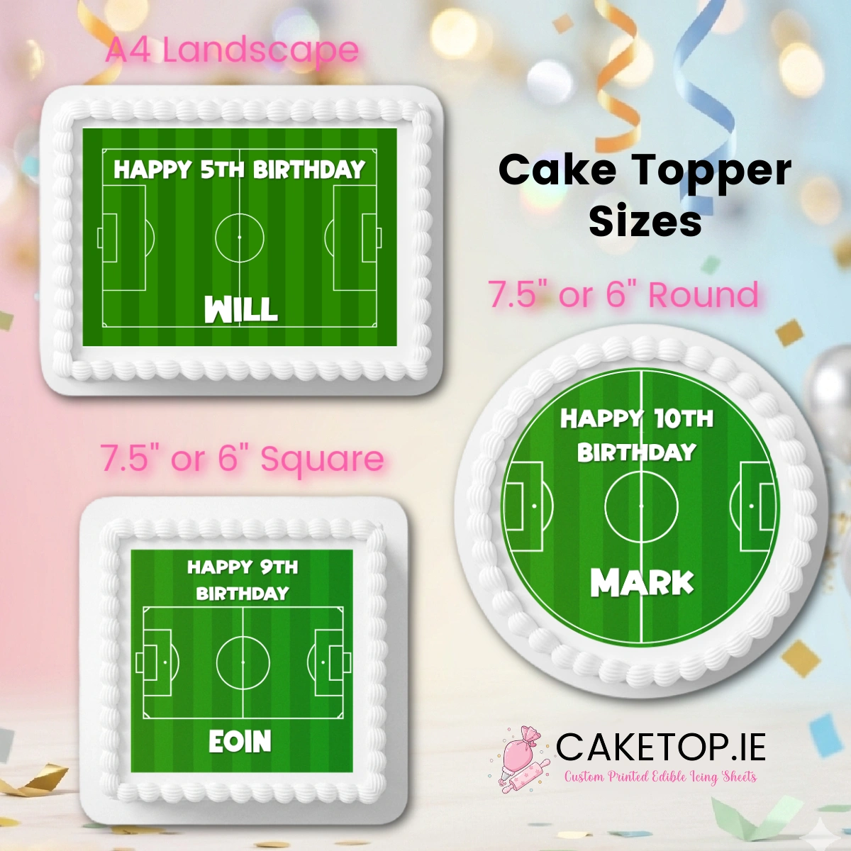 Football Edible Cake Toppers Football Edible Cake Toppers