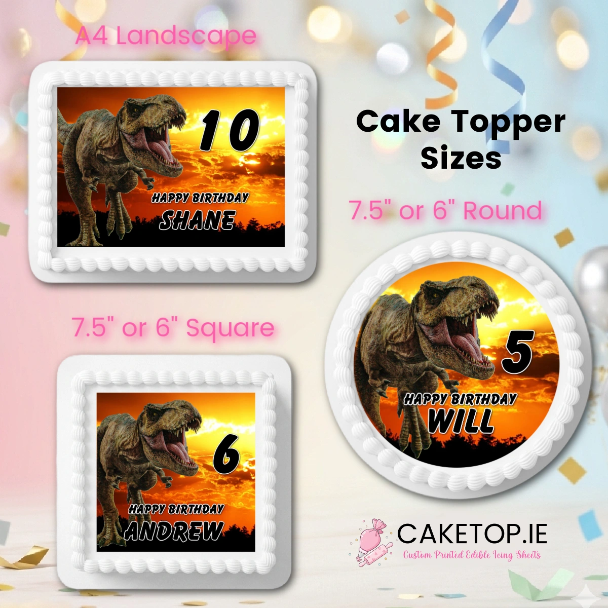 Dinosaur Edible Cake Topper Dinosaur Edible Cake Topper