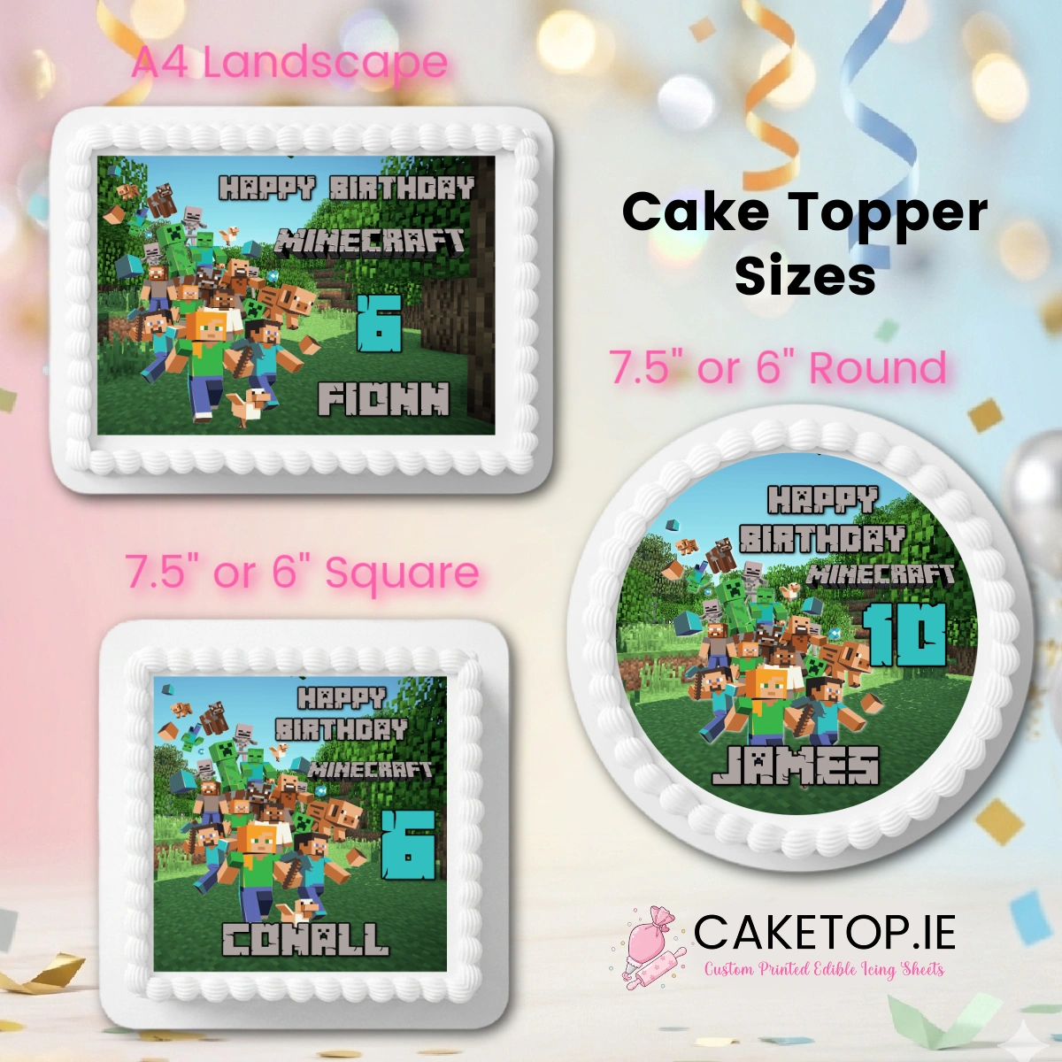 Minecraft Edible Cake Topper Minecraft Edible Cake Topper