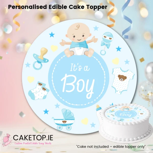 Baby Shower Edible Cake Topper - Caketop.ie
