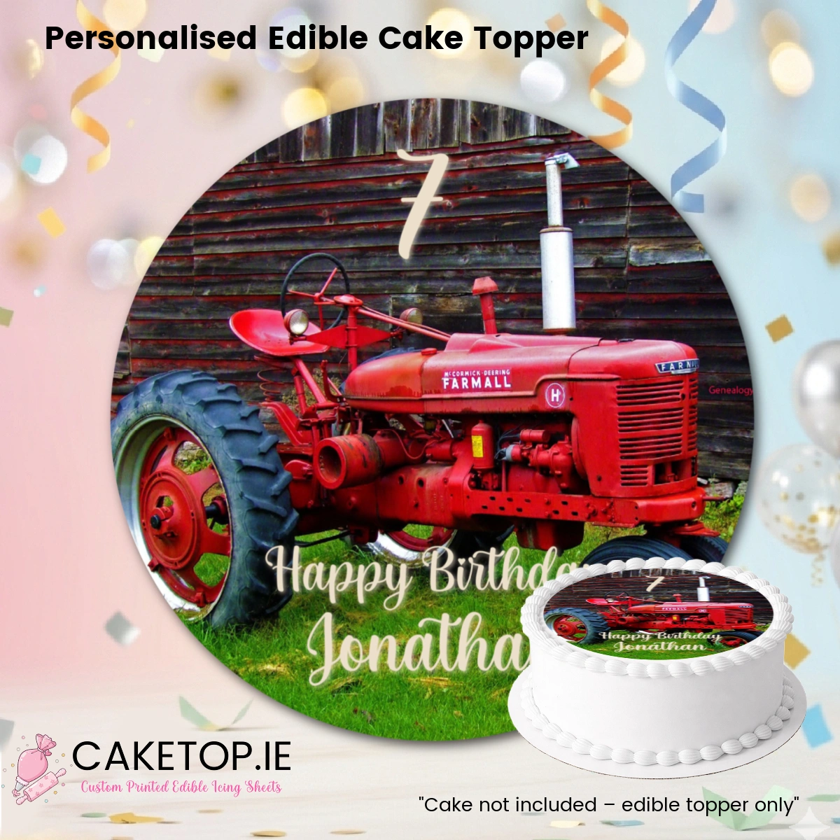 Tractor Edible Cake Topper Tractor Edible Cake Topper