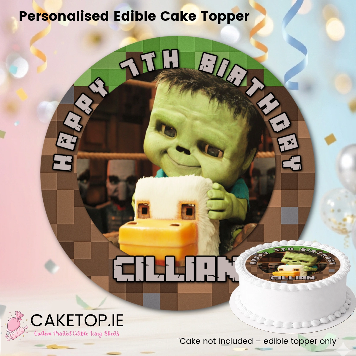 Minecraft Edible Cake Topper Minecraft Edible Cake Topper