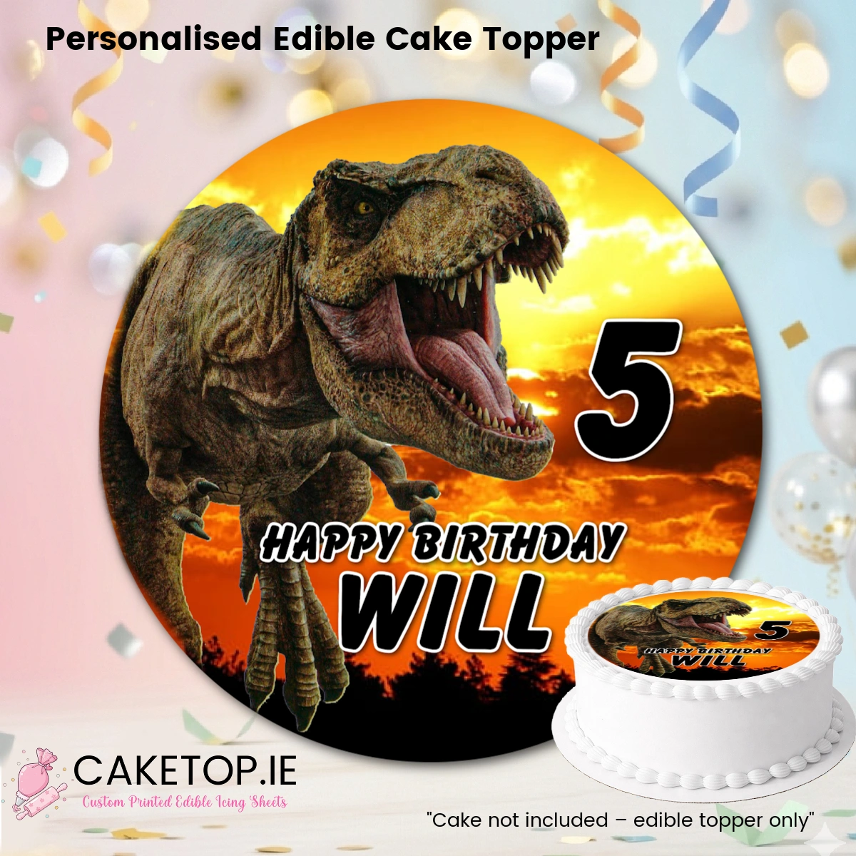 Dinosaur Edible Cake Topper Dinosaur Edible Cake Topper
